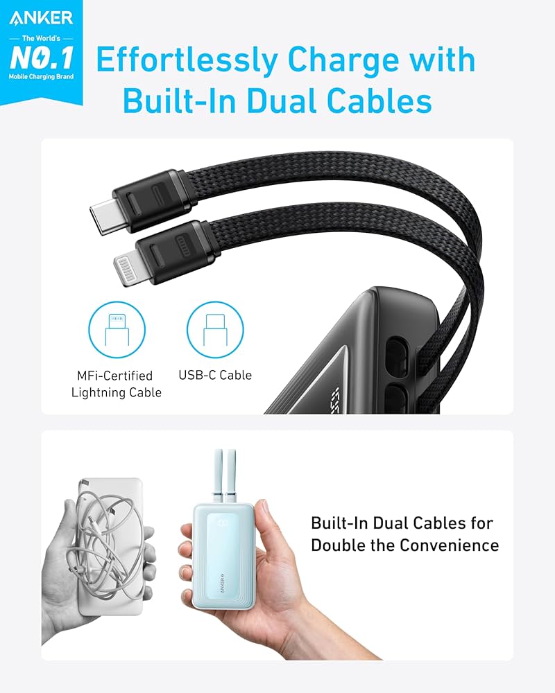Anker Zolo PowerBank 10K 35W Built‑In Dual USB‑C Cables - Image 12