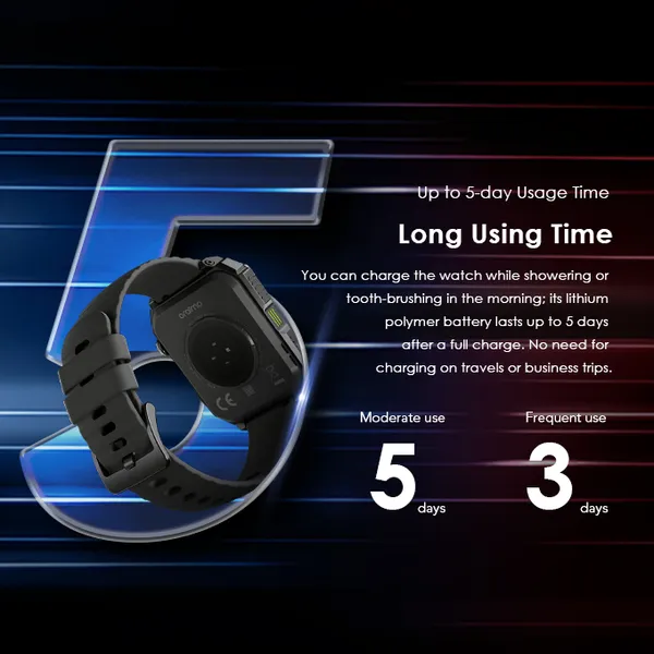 Oraimo Watch Nova V 2.01" HD Video Watch OSW-802N - Light Chrome - Image 3