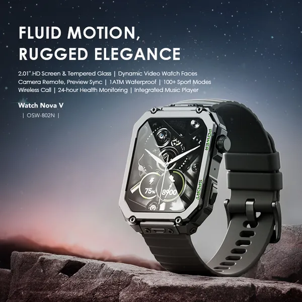 Oraimo Watch Nova V 2.01" HD Video Watch OSW-802N - Light Chrome - Image 7